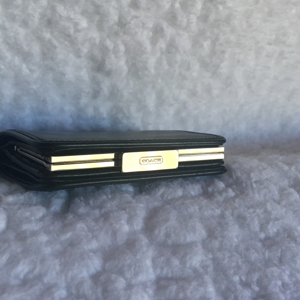 Brand New, Compact Coach Black Leather Wallet